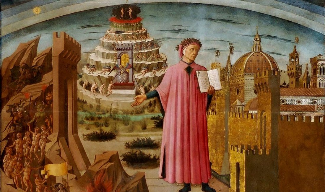 "La Divina Commedia illumina Firenze", affresco di Domenico di Michelino in Santa Maria del Fiore