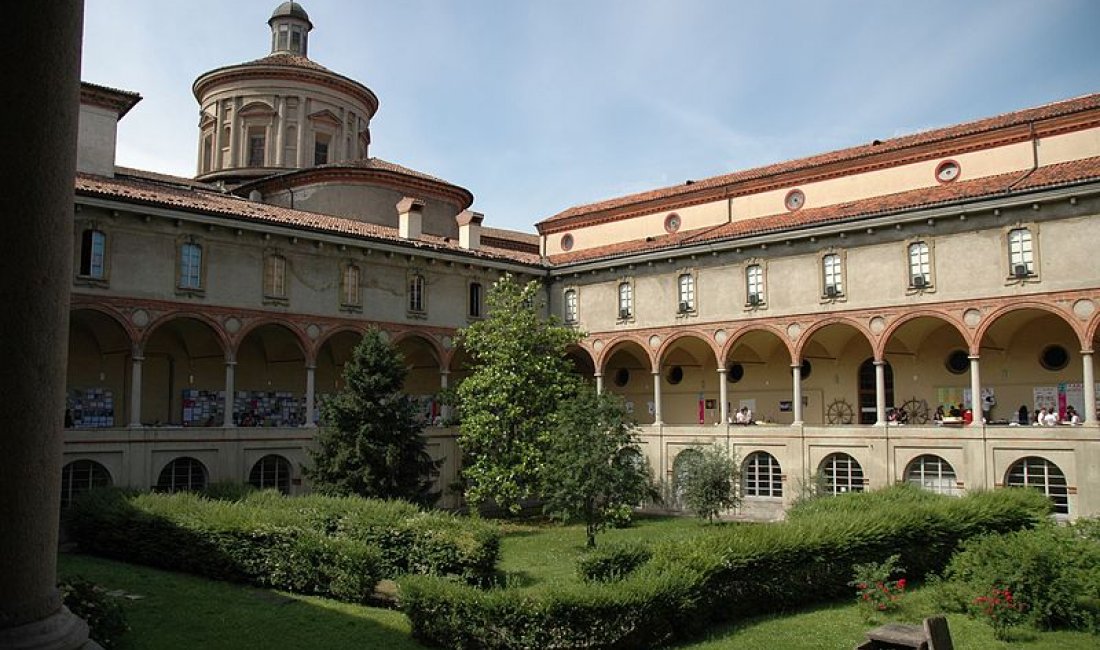 Il Chiostro del Museo nazionale della scienza e della tecnologia Leonardo da Vinci. Credits. Wikipedia CC Museo nazionale della scienza e della tecnologia Leonardo da Vinci