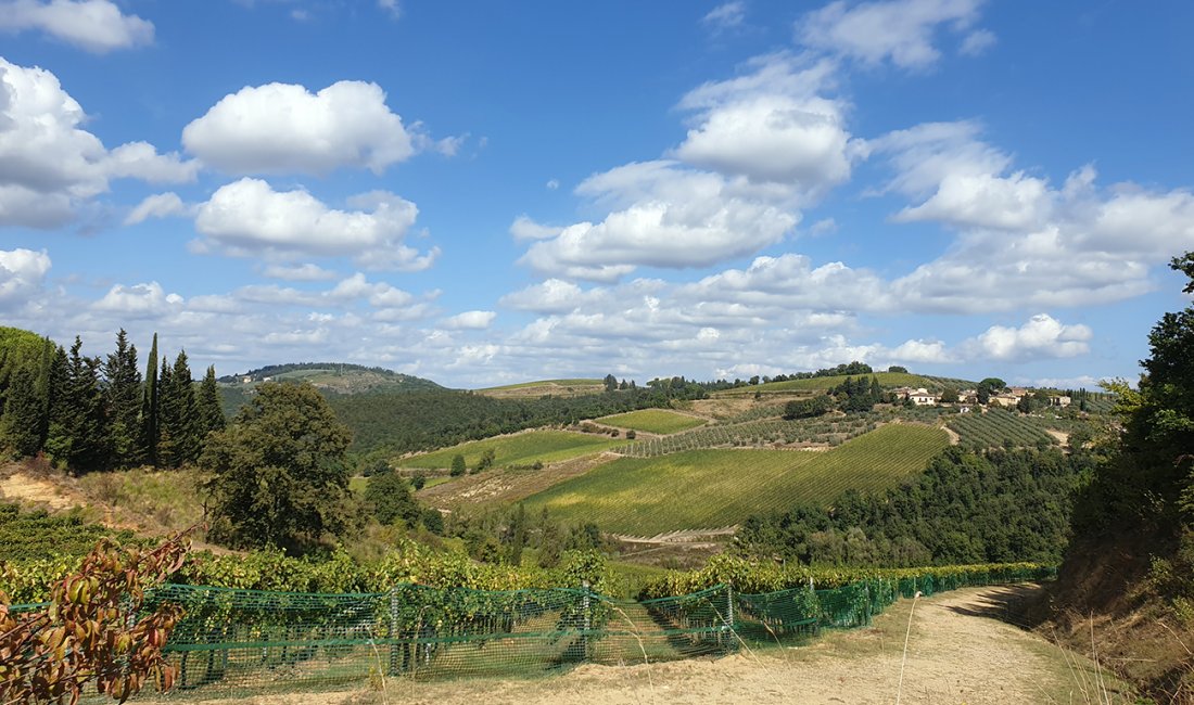 Le colline intorno a Greve in Chianti: un cielo magrittiano. Credits Francesco Giro