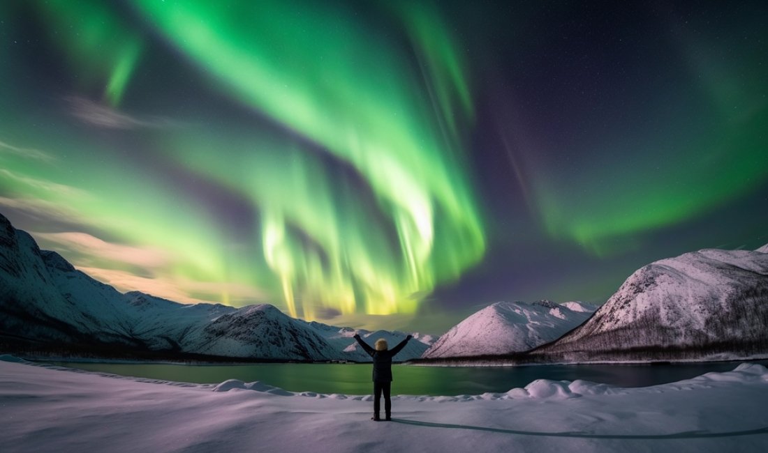 Lo spettacolo dell'aurora boreale. Credits Jose Manuel Perez / Shutterstock