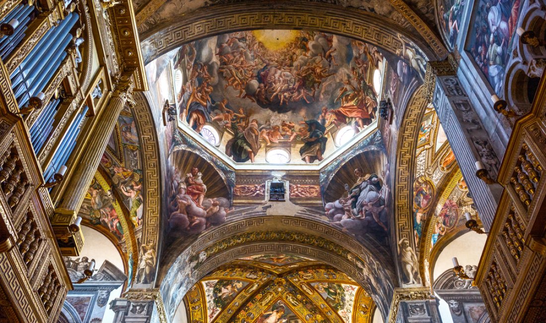 L'Assunzione della Vergine, affresco di Correggio, nella cupola sopra l'altare maggiore del Duomo. Credits Gimas / Shutterstock
