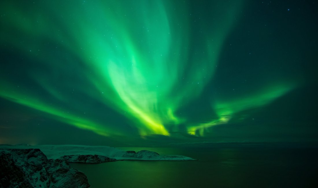 L'aurora sull isola di Knivskjelloden vista da Capo Nord. Credits reisegraf.ch / Shutterstock