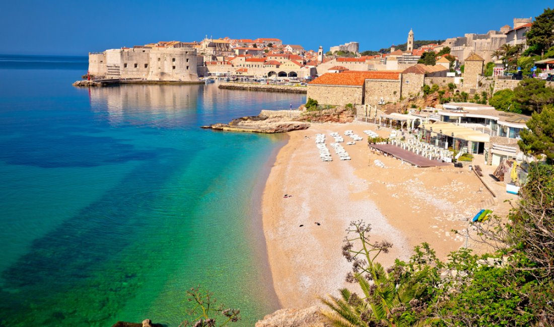 La spiaggia di Banje a Dubrovnik